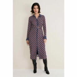 Phase Eight Blue Amel Geo Fitted Jersey Dress