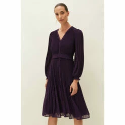 Phase Eight Purple Raelyn Pleated Dress