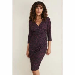 Phase Eight Purple Nieve Leopard Print Dress