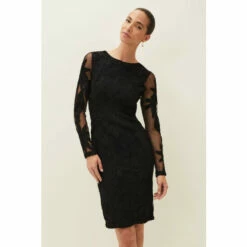 Phase Eight Black Isobel Tapework Lace Dress