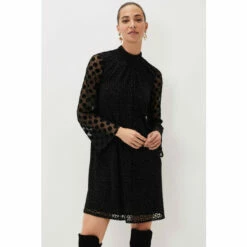 Phase Eight Black Sevina Spot Tunic Dress