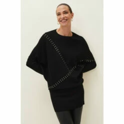 Phase Eight Black Susanne Studded Jumper Dress