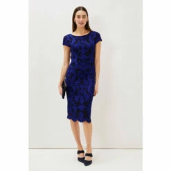 Phase Eight Blue Saphy Tapework Dress