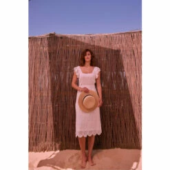 Phase Eight Cream Tamari Crochet Knit Dress