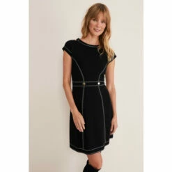 Phase Eight Amaya Contrast Black Stitch Detail Dress