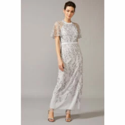 Phase Eight Green Elsbeth Trailing Leaf Dress