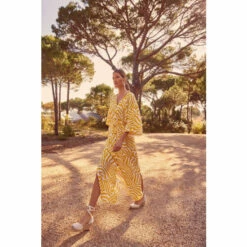 Phase Eight Yellow Dena Linen Printed Dress