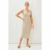 Phase Eight Natural Lindan Ribbed Knit Summer Dress