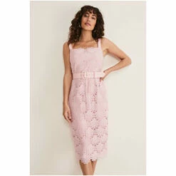Phase Eight Pink Carrie Midi Lace Dress