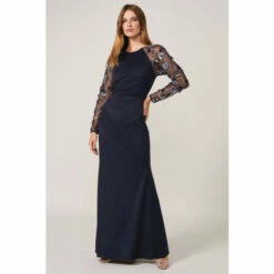 Phase Eight Blue Jody Sequin Sleeve Maxi Dress