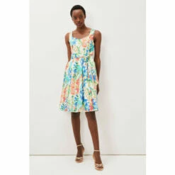 Phase Eight Natural Blair Print Cotton Dress
