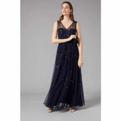 Phase Eight Blue Marcia Sequin Tulle Dress