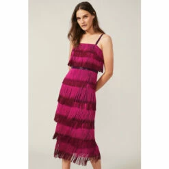 Phase Eight Pink Katalina Dip Dye Fringe Dress