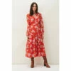 Phase Eight Orange Philippa Floral Chiffon Maxi Dress