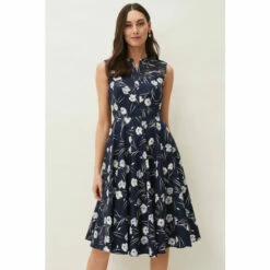 Phase Eight Blue Neha Floral Print Dress