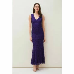 Phase Eight Purple Osanne Tapework Lace Maxi Dress