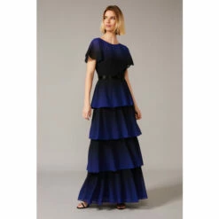 Phase Eight Black Rosalie Dip Dye Tiered Dress