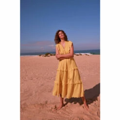 Phase Eight Yellow Parissa Frill Dress