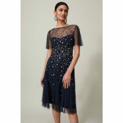 Phase Eight Blue Molly Sequin Dress