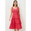Phase Eight Pink Peyton Dobby Cotton Dress