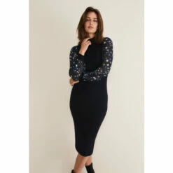 Phase Eight Black Elmina Knit Dress