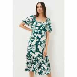 Phase Eight Blue Aayra Palm Midaxi Print Dress