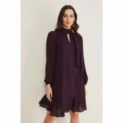 Phase Eight Purple Everly Textured Swing Dress