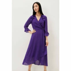 Phase Eight Purple Lilibeth Wrap Midi Dress