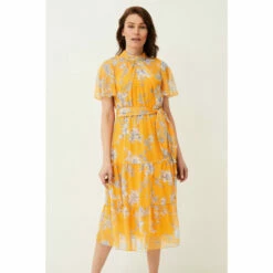 Phase Eight Yellow Emmalyn Tiered Georgette Dress