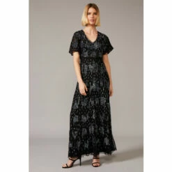 Phase Eight Black Clarabelle Sequin Embellished Maxi Dress