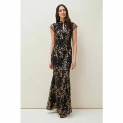 Phase Eight Black Sia Sequin Emboidered Dress