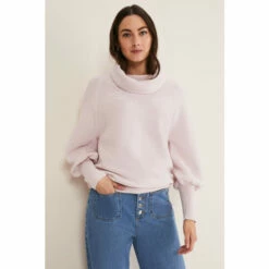 Phase Eight Pink Dahlie Cowl Neck Knit Jumper