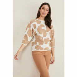 Phase Eight Nixie Brown Contour Spot Jumper