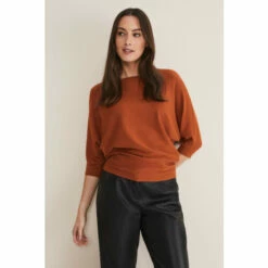 Phase Eight Orange Cristine Batwing Fine Knit Jumper