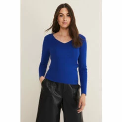 Phase Eight Blue Molla V-Neck Knit Jumper