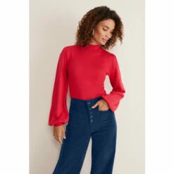 Phase Eight Pink Gemma Balloon Sleeve Fine Knit Jumper