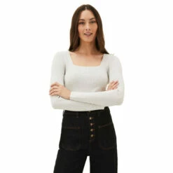 Phase Eight Grey Molla Square Neck Knit Jumper