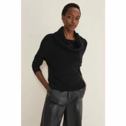 Phase Eight Rylee Black Roll Neck Knit Jumper