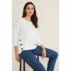 Phase Eight Cream Linda Button Trim Knit Jumper