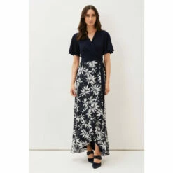 Phase Eight Blue Brogan Lace Skirt Maxi Dress