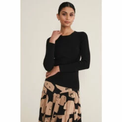 Phase Eight Molla Black Crew Neck Jumper