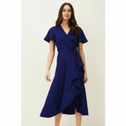 Phase Eight Blue Julissa Frill Wrap Dress