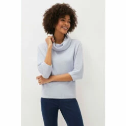 Phase Eight Blue Camillan Cowl Neck Knit Jumper