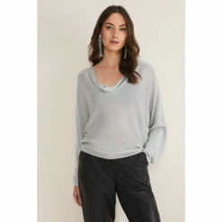 Phase Eight Silver Malti Cowl Neck Knit Jumper