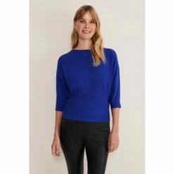 Phase Eight Blue Cristine Batwing Fine Knit Jumper