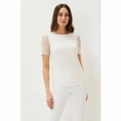 Phase Eight Cream Gianina Lace Top