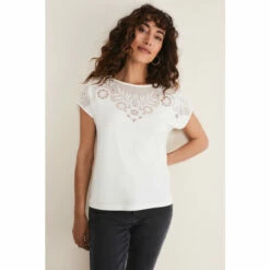 Phase Eight Cream Ulla Placement Burnout Top