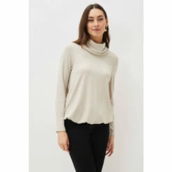 Phase Eight Neutral Cream Elia Cowl Neck Blouson Top