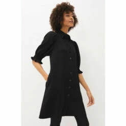 Phase Eight Womens Black Candice Puff Sleeve Dress