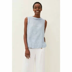 Phase Eight Blue Sky Linen Cami Top